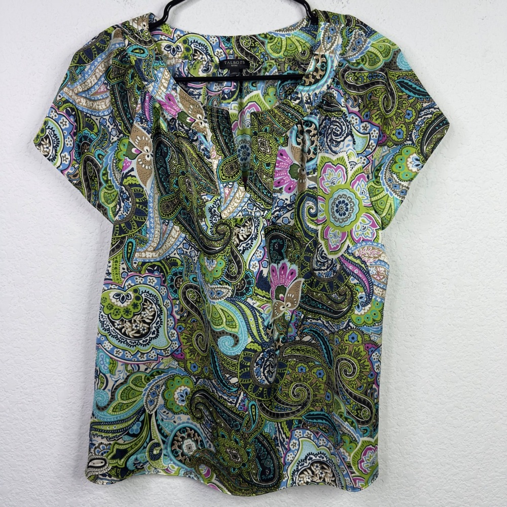 Talbots Shirt Womens 12P Green Paisley
Dark Romantic Whimsical Career Office Bho